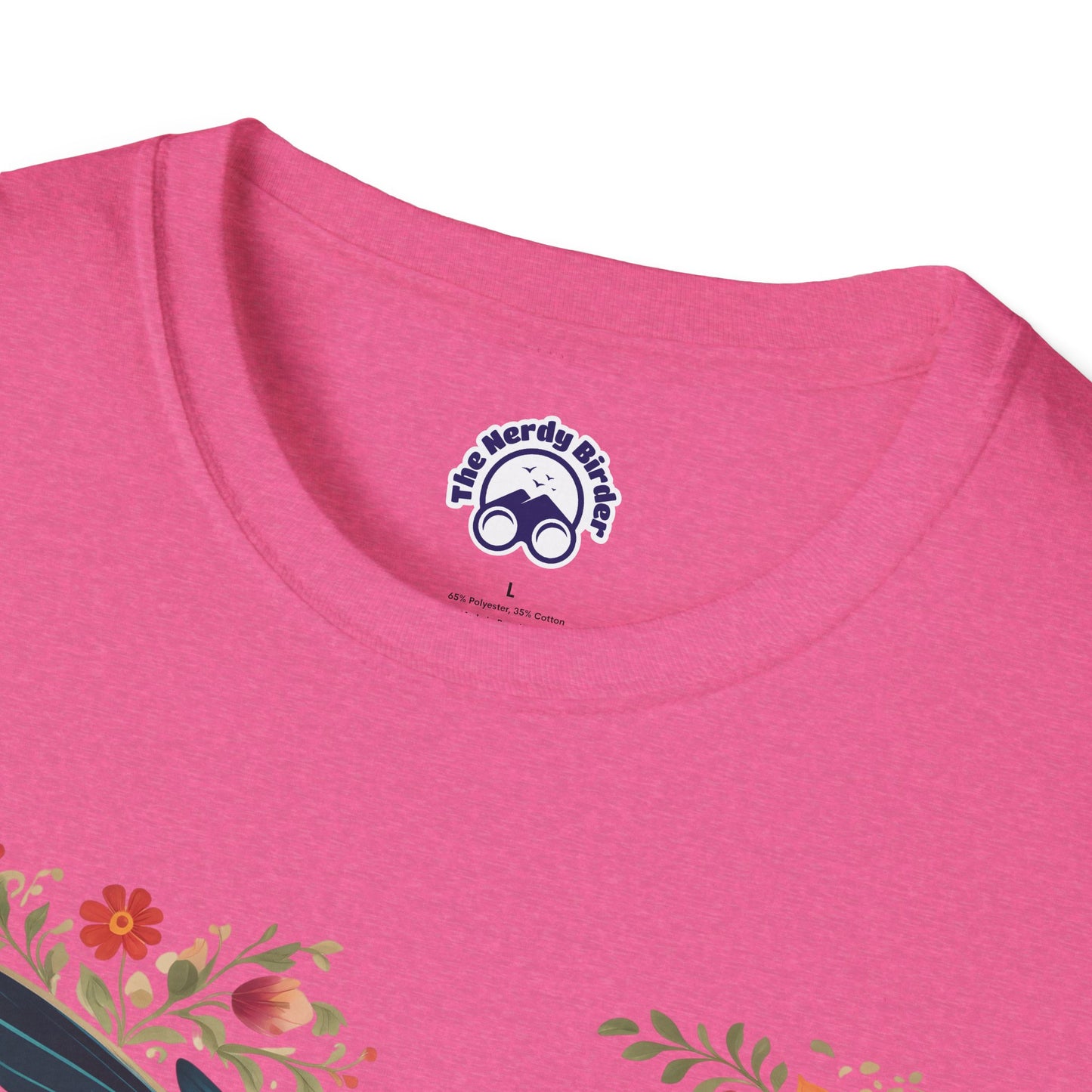Hummingbird in Bloom – Artistic Nature Unisex Softstyle T-Shirt