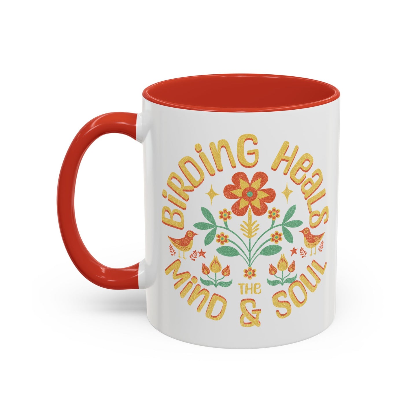 Birding Heals Accent Coffee Mug - Mind & Soul - Nature Lover Gift