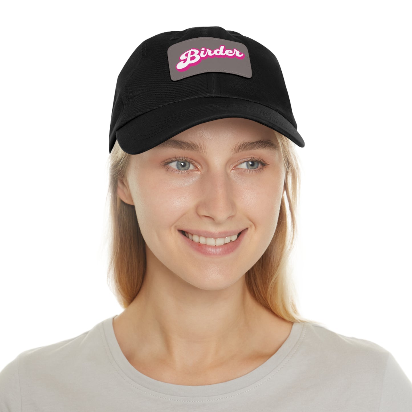 The Nerdy Birder - Birder Hat with Leather Patch for Inspired by childhood memories of playful glamour, Stylish Outdoor Cap, Gift for Bird Watching Enthusiasts, Casual Fashion Accessory