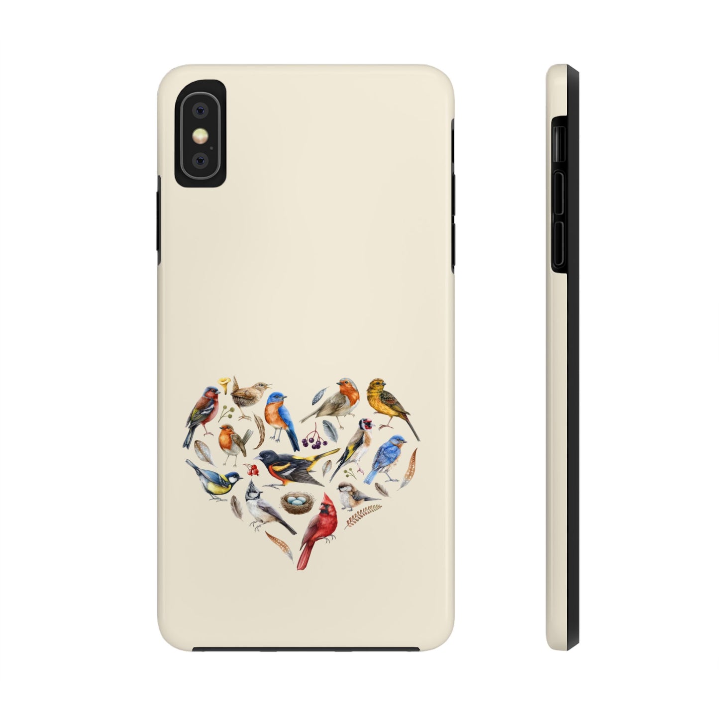 Bird Heart Tough Phone Cases - Cute Wildlife Design, Gift for Nature Enthusiasts, Durable Cases for Birdwatching