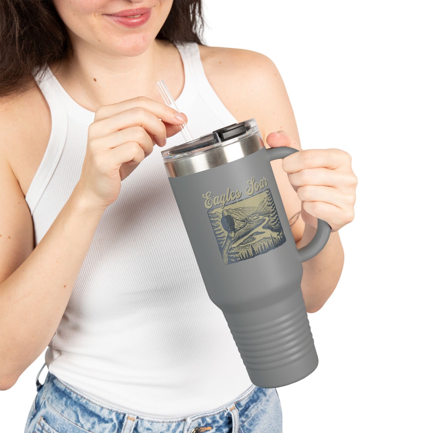 The Nerdy Birder Eagles Soar Insulated Travel Mug 40oz