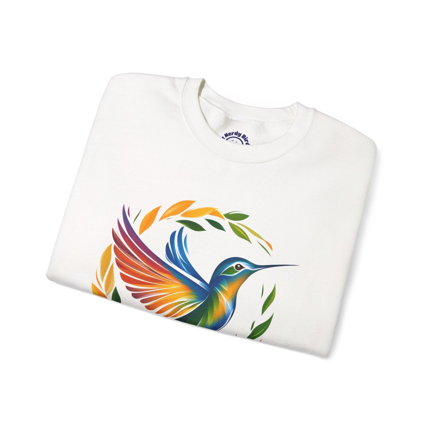 Hummingbird Rainbow Graphic Unisex Crewneck Sweatshirt