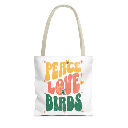 Peace Love Birds Tote Bag – Eco-Friendly Canvas Bag for Nature Lovers