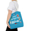 Easily Distracted by Birds Tote Bag in Teal - Fun and Quirky Bird Design for Bird Lovers