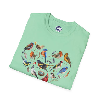 Bird Heart Unisex Softstyle T-Shirt - Heart Design
