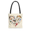 Heart of Birds Tote Bag - Natural color - Heart Design for Nature Enthusiasts