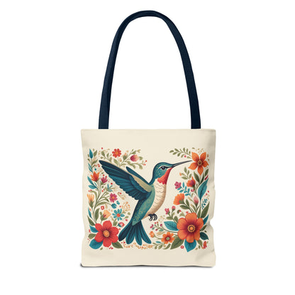 Hummingbird In Bloom Tote Bag - Natural color