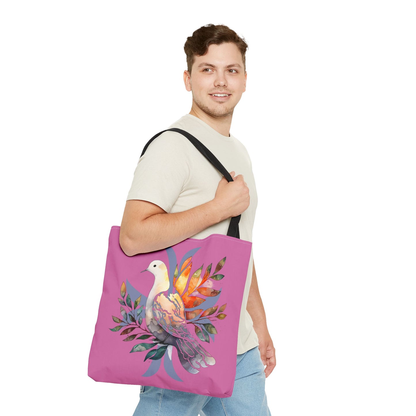 Peaceful Dove Tote Bag in Pink