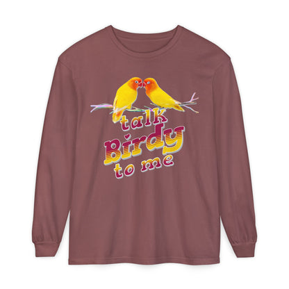 Talk Birdy To Me Colorful Bird Lovers Long Sleeve T-Shirt
