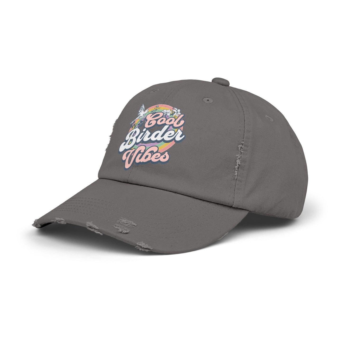The Nerdy Birder Cool Birder Vibes Vintage Style Hat - Unisex Distressed Cap