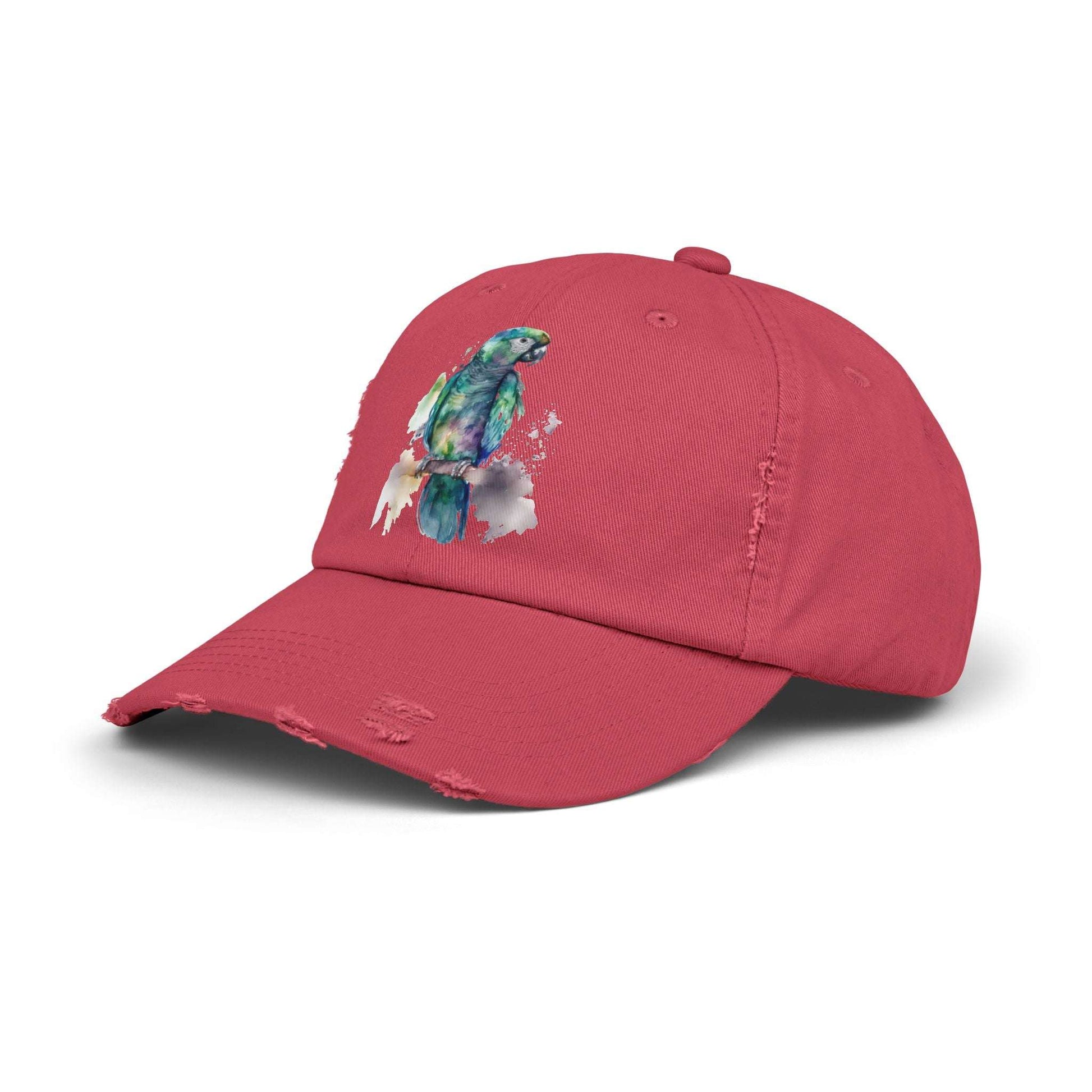 The Nerdy Birder Blue Parrot Vintage Style Hat - Unisex Distressed Cap