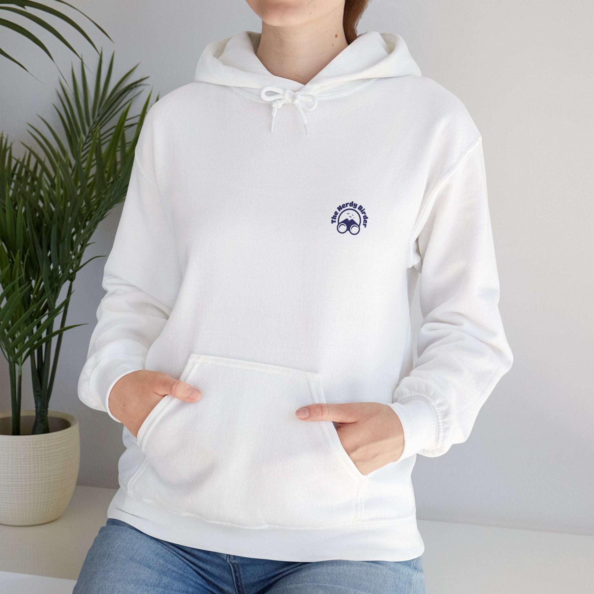 Hummingbird In Bloom Hoodie Back Design - Cozy Sweatshirt for Nature Lovers