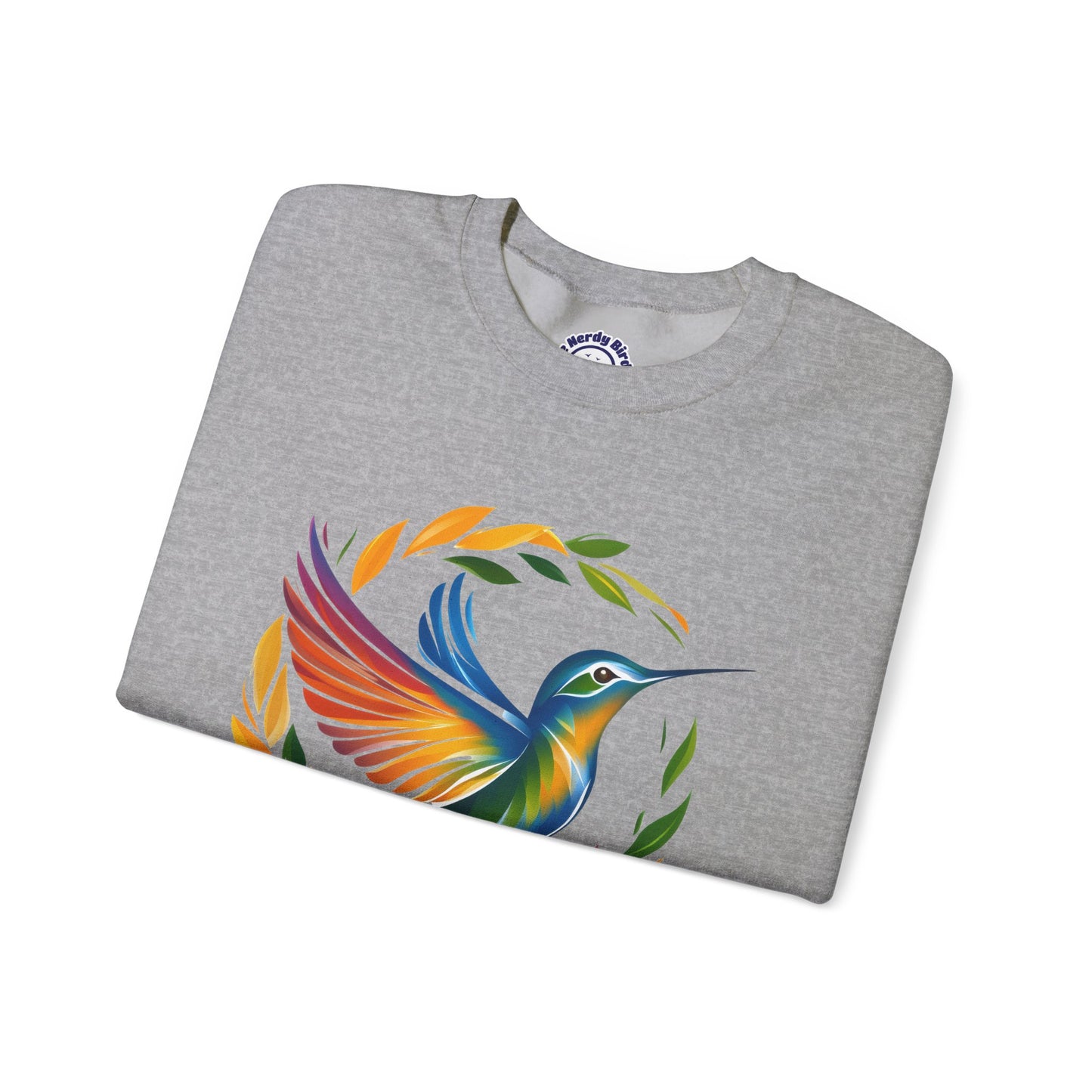 Hummingbird Rainbow Graphic Unisex Crewneck Sweatshirt