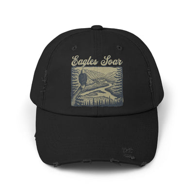 Eagles Soar Distressed Cap, Casual Hat for Bird Lovers, Unique Gift for Nature Enthusiasts, Trendy Apparel for Outdoor Adventures