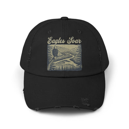 Eagles Soar Distressed Cap, Casual Hat for Bird Lovers, Unique Gift for Nature Enthusiasts, Trendy Apparel for Outdoor Adventures