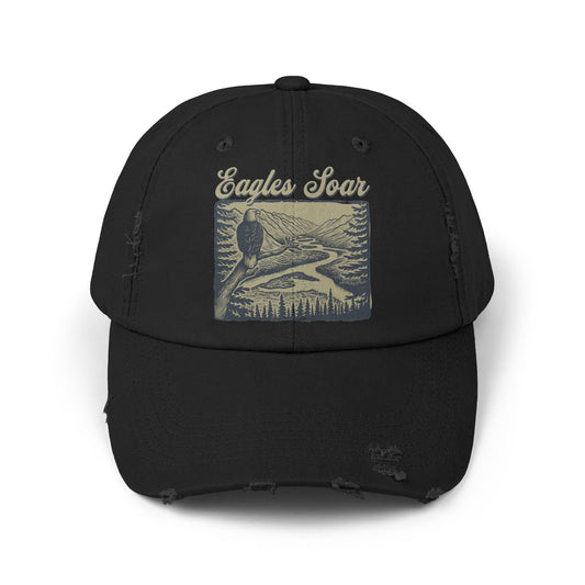 Eagles Soar Distressed Cap, Casual Hat for Bird Lovers, Unique Gift for Nature Enthusiasts, Trendy Apparel for Outdoor Adventures