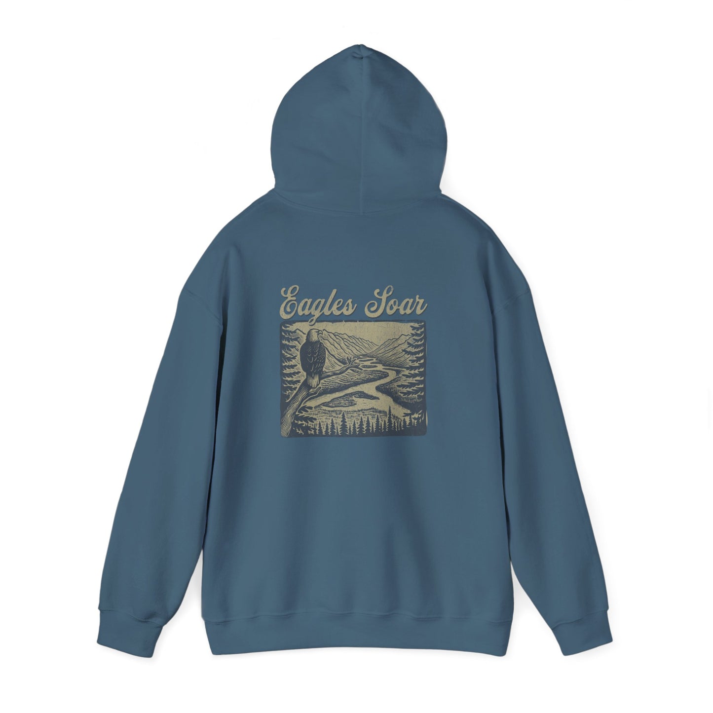 The Nerdy Birder - Eagle Soars Back Design Unisex Hoodie - Cozy Sweatshirt for Nature Lovers