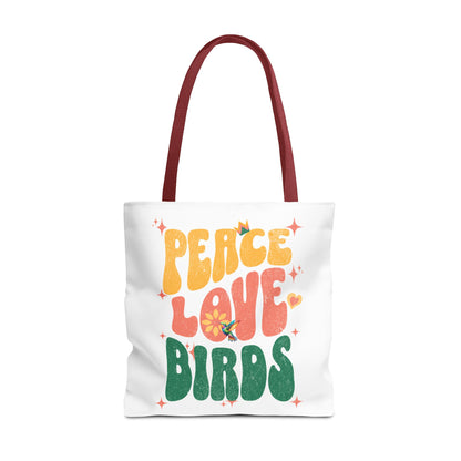 Peace Love Birds Tote Bag – Eco-Friendly Canvas Bag for Nature Lovers