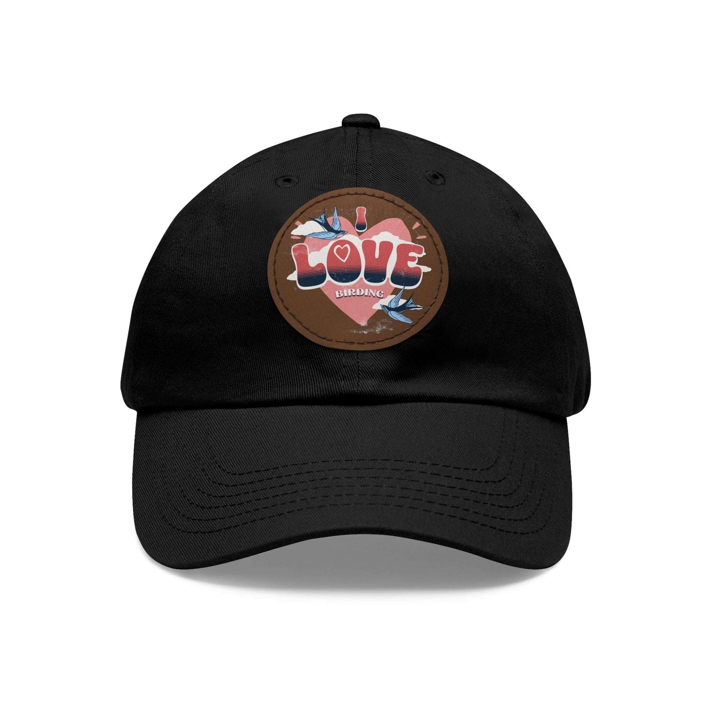 The Nerdy Birder - "I Love BIrding" Dad Hat, Leather Patch Cap, Perfect Gift for Dads, Nature Lovers, Casual Style Cap, Summer Accessories