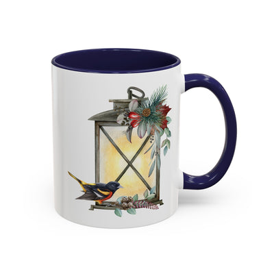 Cozy Christmas Lantern Accent Coffee Mug – Perfect Gift for Bird Lovers