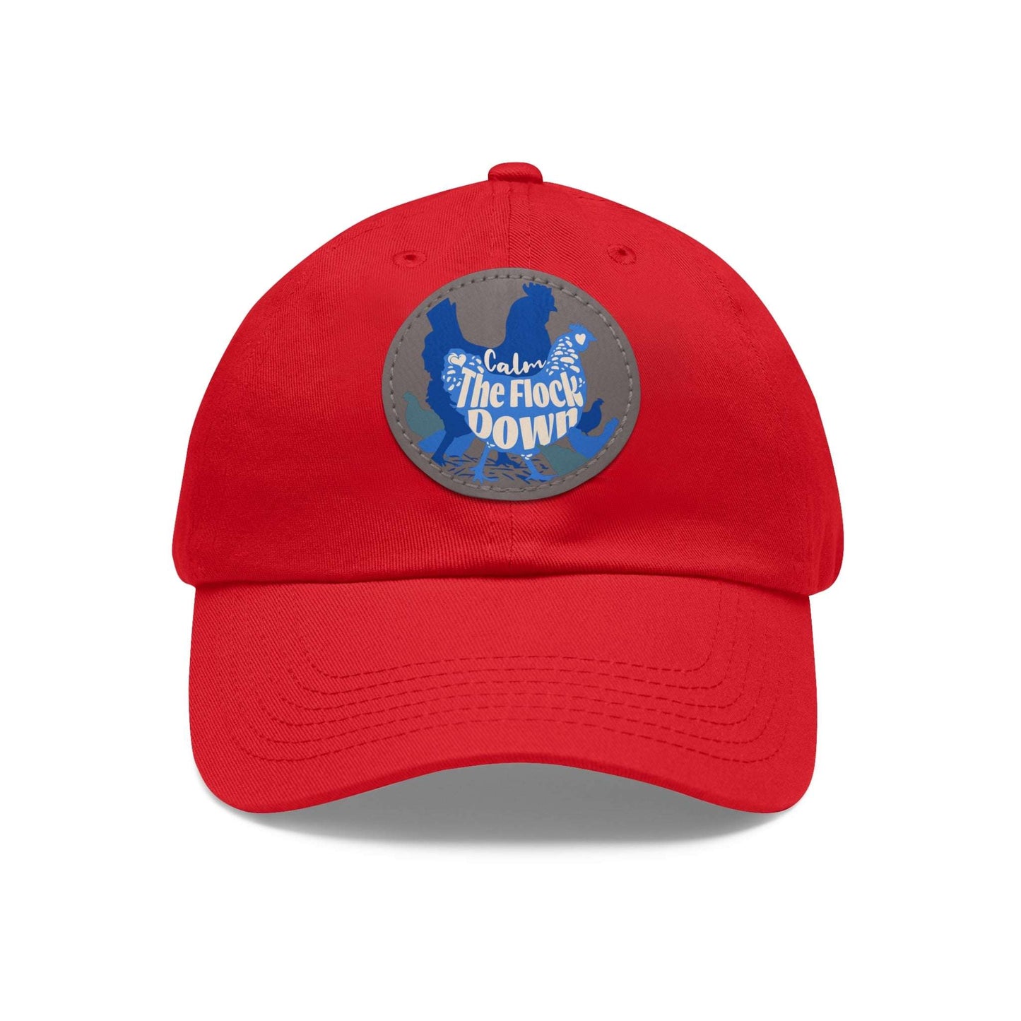 The Nerdy Birder - "Calm The Flock Down" Dad Hat, Leather Patch Cap, Perfect Gift for Dads, Nature Lovers, Casual Style Cap, Summer Accessories