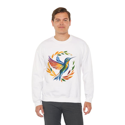 Hummingbird Rainbow Graphic Unisex Crewneck Sweatshirt