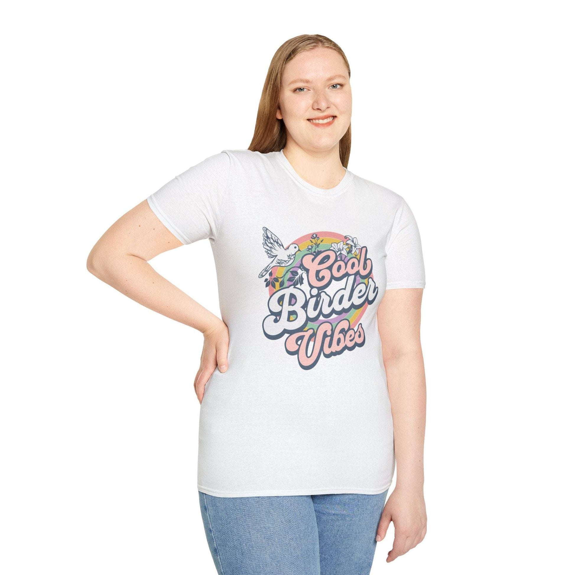 Cool Birder Vibes Unisex Softstyle T-Shirt | Perfect for Bird Lovers and Nature Enthusiasts
