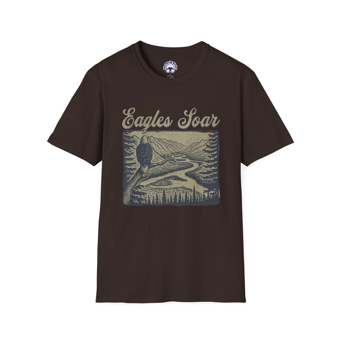 Eagles Soar Unisex Softstyle T-Shirt - Nature Inspired Graphic Tee