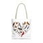 Bird Lovers Tote Bag - Colorful Heart Design for Nature Enthusiasts