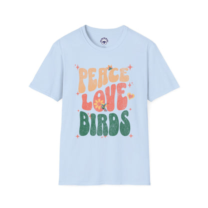Peace Love Birds Unisex Softstyle T-Shirt - Retro Vibe Tee for Casual Wear