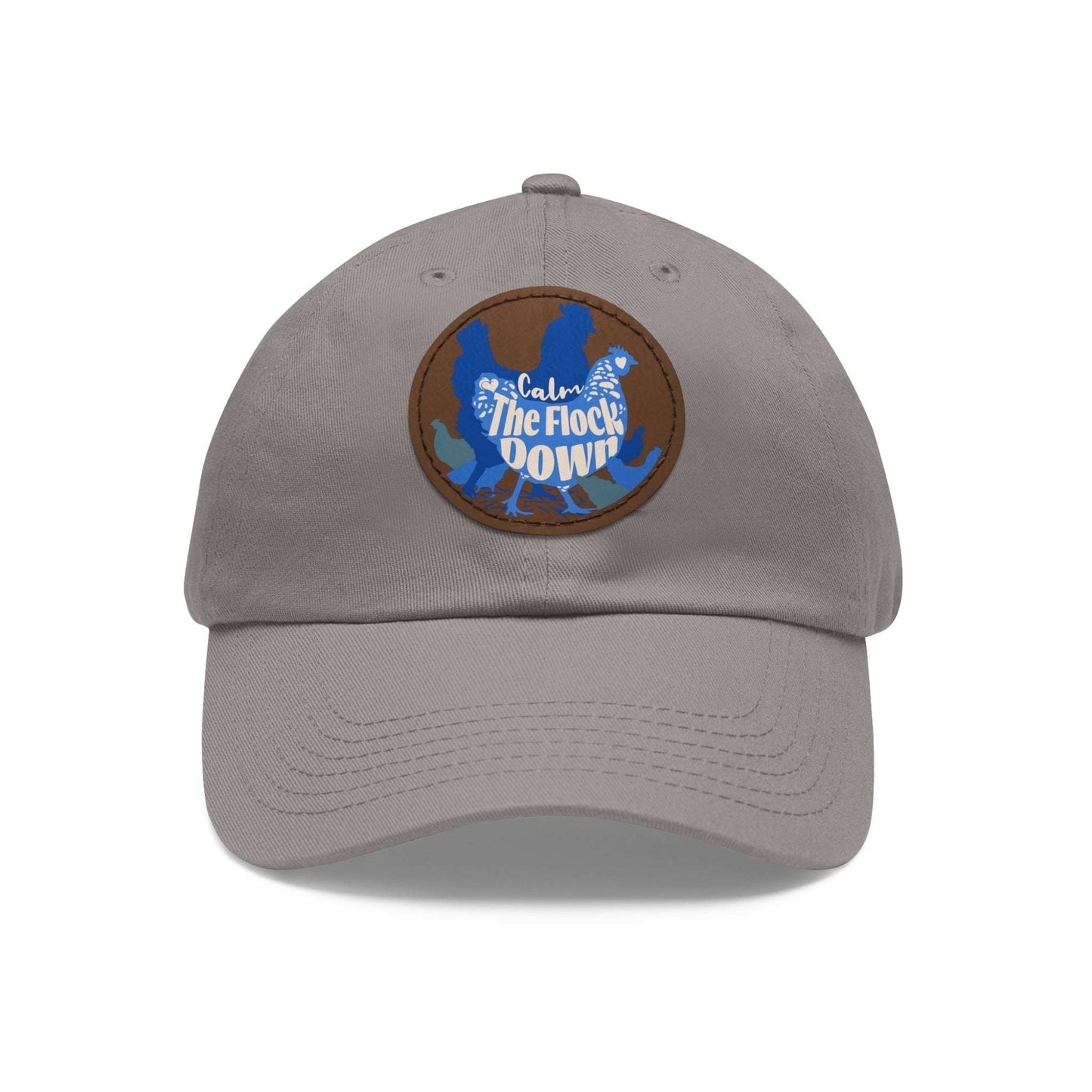 The Nerdy Birder - "Calm The Flock Down" Dad Hat, Leather Patch Cap, Perfect Gift for Dads, Nature Lovers, Casual Style Cap, Summer Accessories