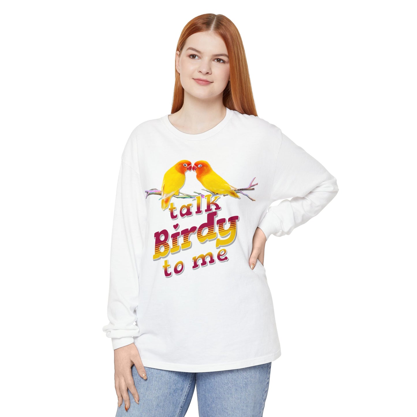 Talk Birdy To Me Colorful Bird Lovers Long Sleeve T-Shirt