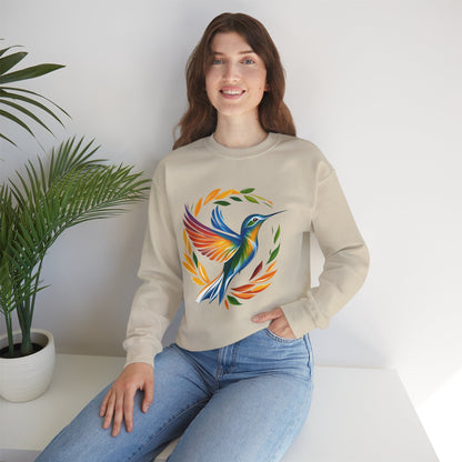 Hummingbird Rainbow Graphic Unisex Crewneck Sweatshirt