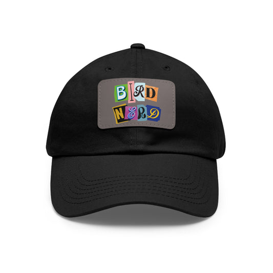 The Nerdy Birder - Bird Nerd Dad Hat with Leather Patch, Casual Cap for Bird Lovers, Unique Gift for Birdwatching, Outdoor Adventure Hat, Unisex