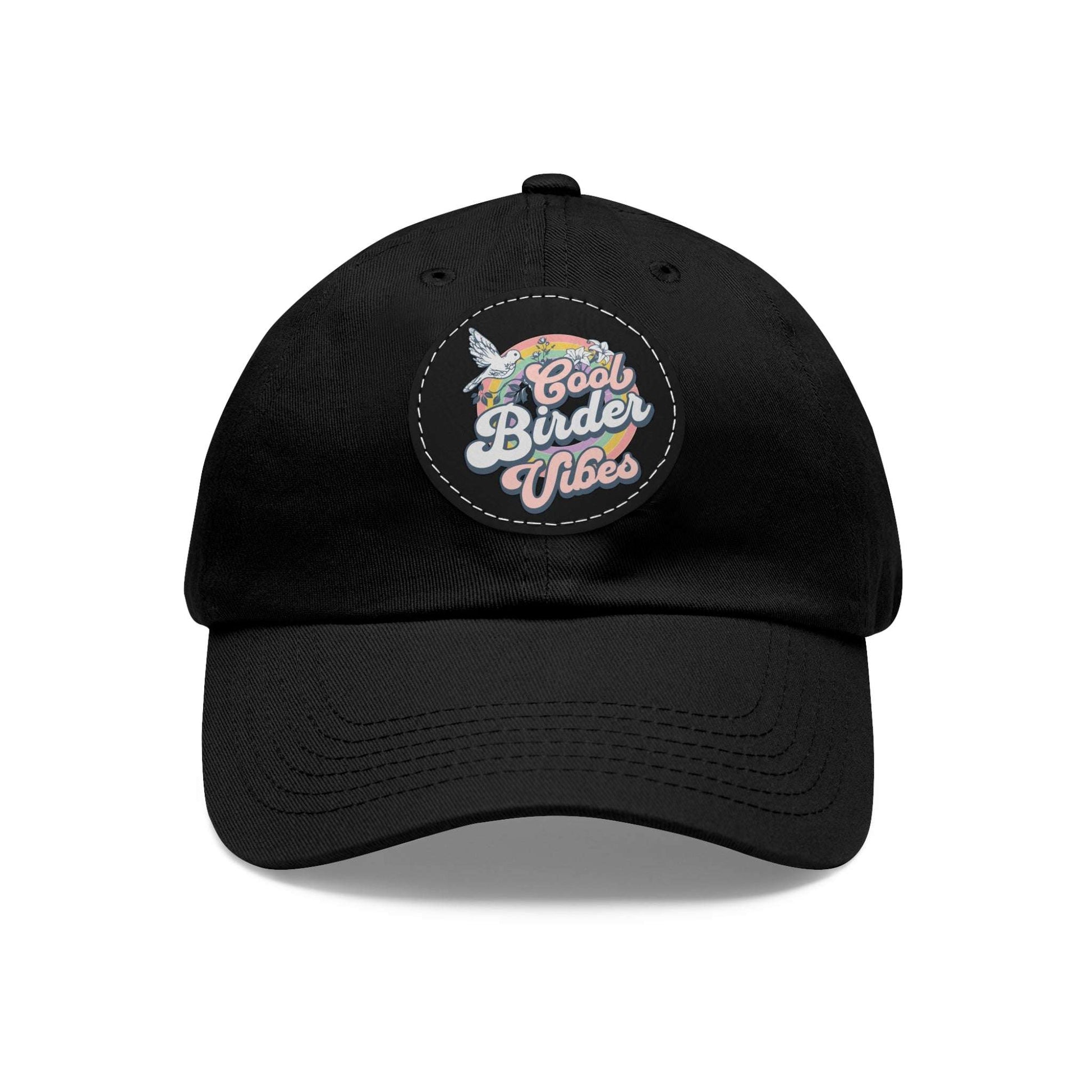 The Nerdy Birder - "Cool Birder Vibes" Dad Hat, Leather Patch Cap, Perfect Gift for Dads, Nature Lovers, Casual Style Cap, Summer Accessories