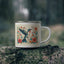 Hummingbird In Bloom Enamel Camping Mug - Nature Lover Gift, Outdoor Adventure Drinkware