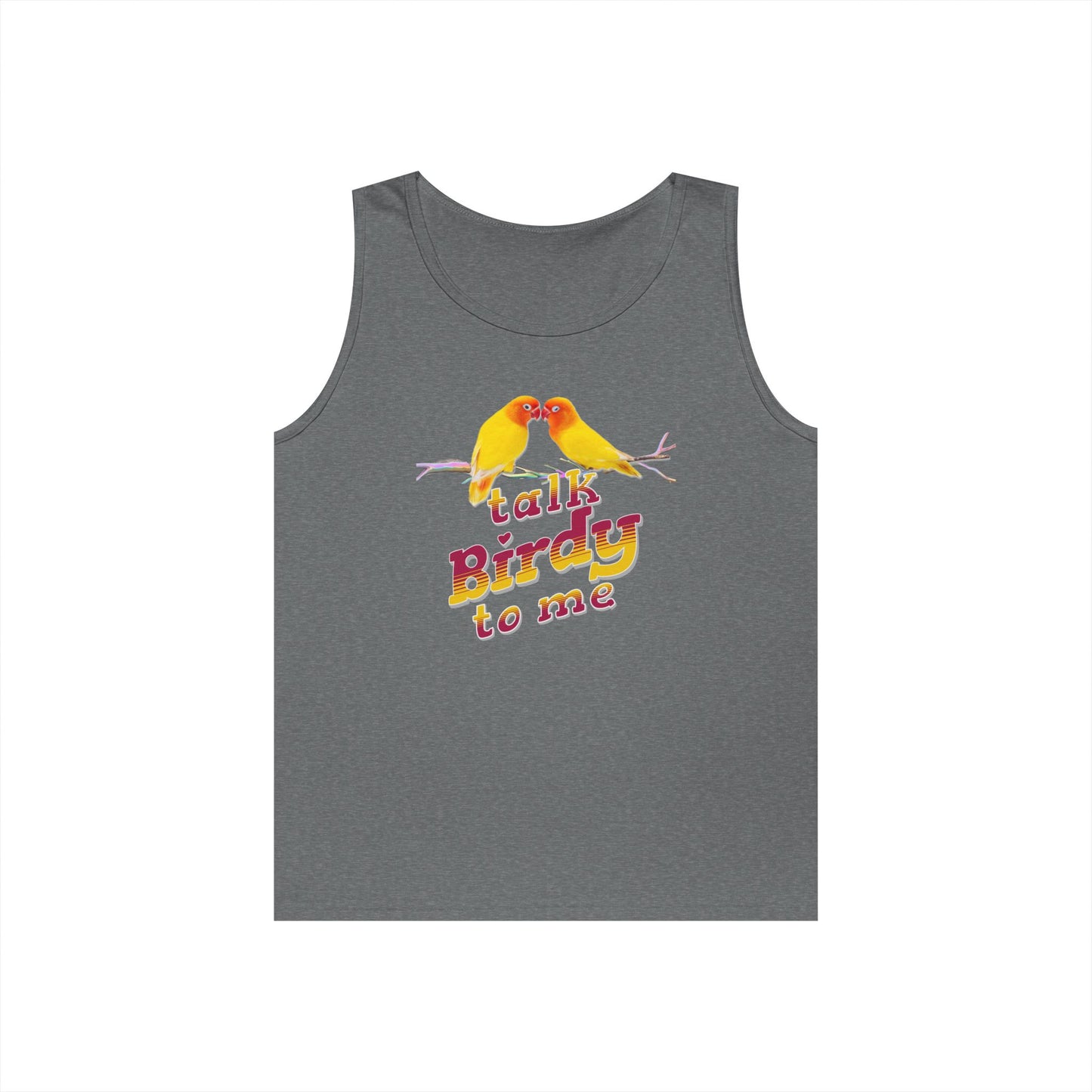 Talk Birdy To Me Tank Top, Gift for Bird Lovers, Unisex Summer Wear, Nature Lover's Apparel, Fun Casual Tank
