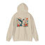 Hummingbird In Bloom Hoodie Back Design - Cozy Sweatshirt for Nature Lovers