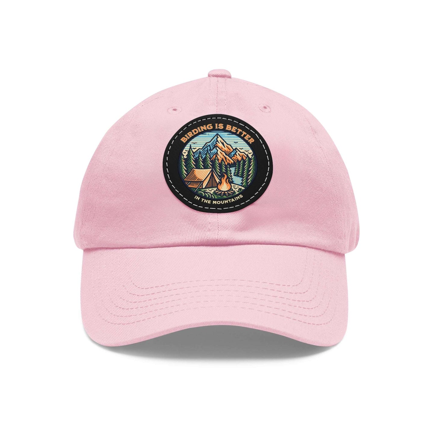 The Nerdy Birder - "Birding is Better in the Mountains" Dad Hat, Leather Patch Cap, Perfect Gift for Dads, Nature Lovers, Casual Style Cap, Summer Accessories
