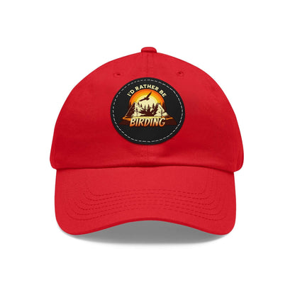 The Nerdy Birder - "I'd Rather be Birding" Dad Hat, Leather Patch Cap, Perfect Gift for Dads, Nature Lovers, Casual Style Cap, Summer Accessories