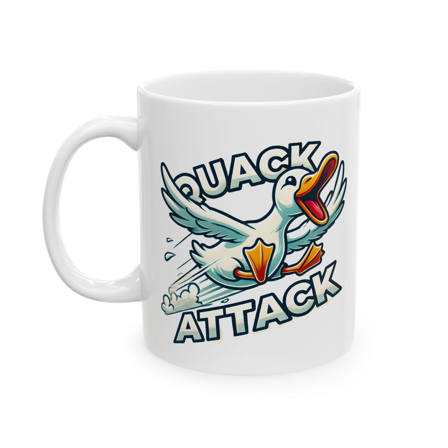 Mug - Quack Attack Duck Design Ceramic Cup (11oz, 15oz)
