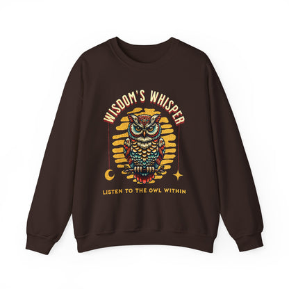 Wisdom's Whisper Owl Sweatshirt - Unisex Heavy Blend Crewneck