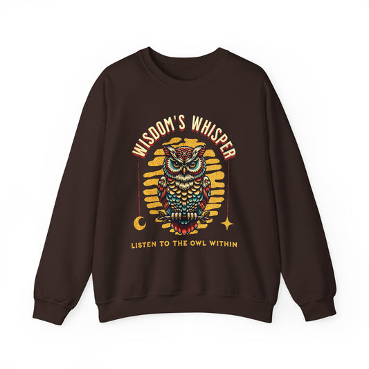 Wisdom's Whisper Owl Sweatshirt - Unisex Heavy Blend Crewneck