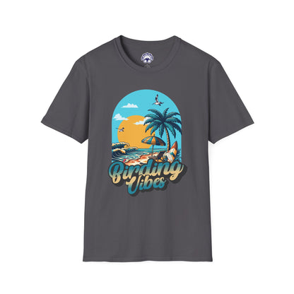 Birding Vibes Unisex Softstyle T-Shirt - Tropical Beach Graphic Tee