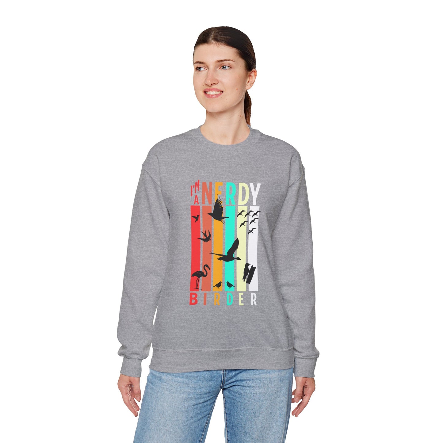 I'm A Nerdy Birder Unisex Heavy Blend Crewneck