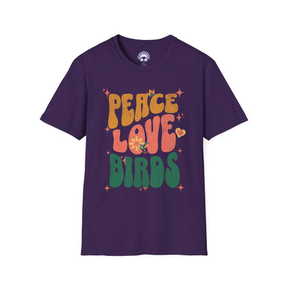 Peace Love Birds Unisex Softstyle T-Shirt - Retro Vibe Tee for Casual Wear