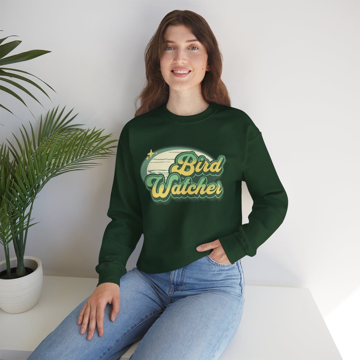 Bird Watcher Graphic Unisex Crewneck Sweatshirt