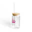 The Nerdy Birder Pink Birder 16oz Sipper Glass With Bamboo Lid