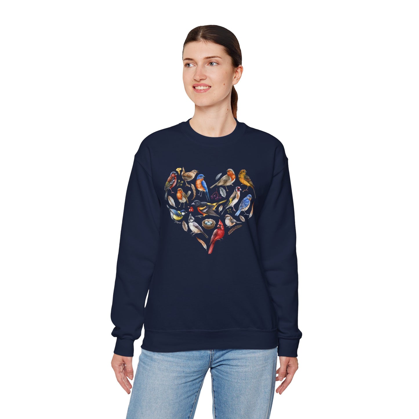 Bird Heart Graphic Unisex Crewneck Sweatshirt