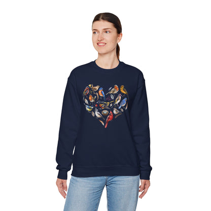 Bird Heart Graphic Unisex Crewneck Sweatshirt